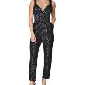 LAUNDRY by Shelli Segal Los Angeles:  Black Leopard Jumpsuit, Size 4
